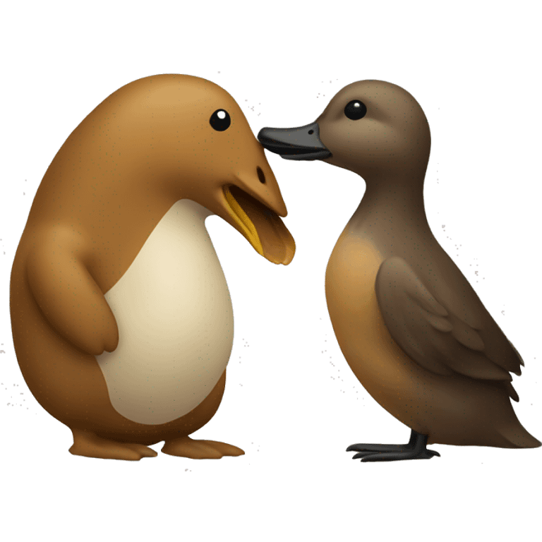 a duck kissing a beaver emoji