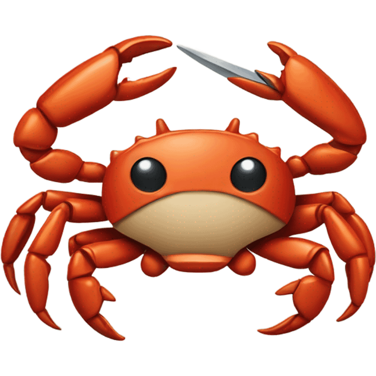 crab holding a knife in both claws  emoji