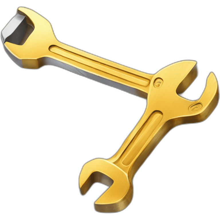 ajustable wrench un wood and gold emoji