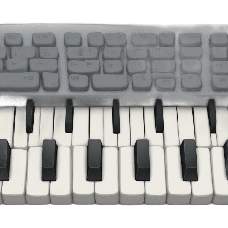 Keyboard playing on computer emoji