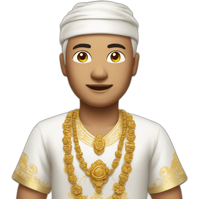 man in traditional white balinese dress emoji