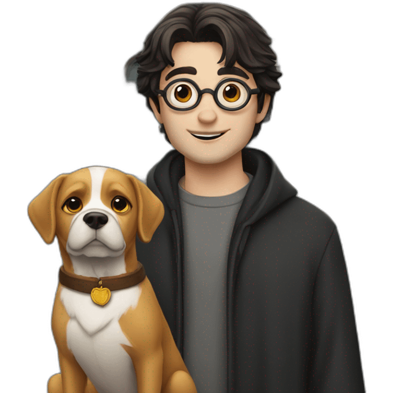 Harry Potter with a dog in Berlin  emoji