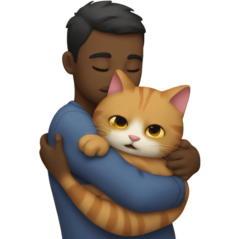 cat hugging a human emoji