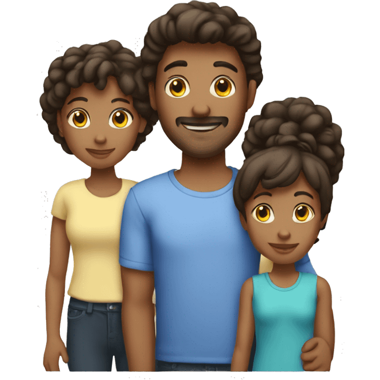 family of 4 including parents, daughter and son emoji