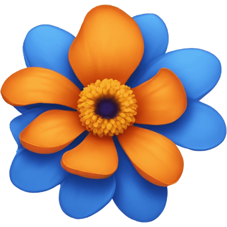 Orange and blue flower emoji