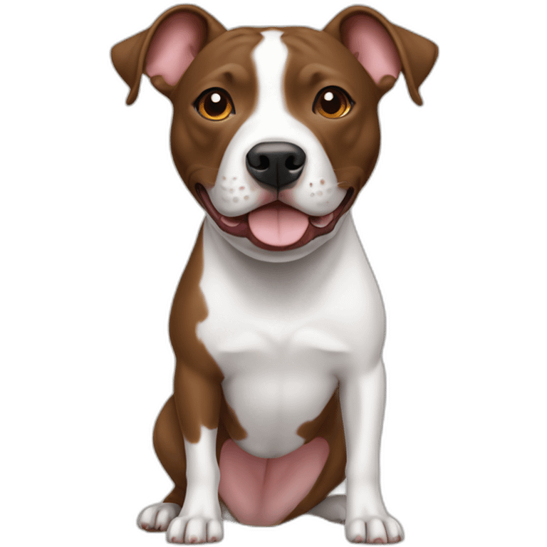 Brown pit bull and white rat terrier emoji