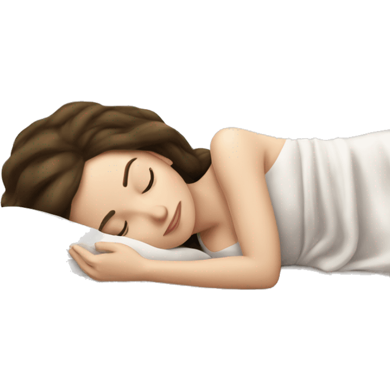 sleeping beauty brunette white girl with a silk pillow emoji