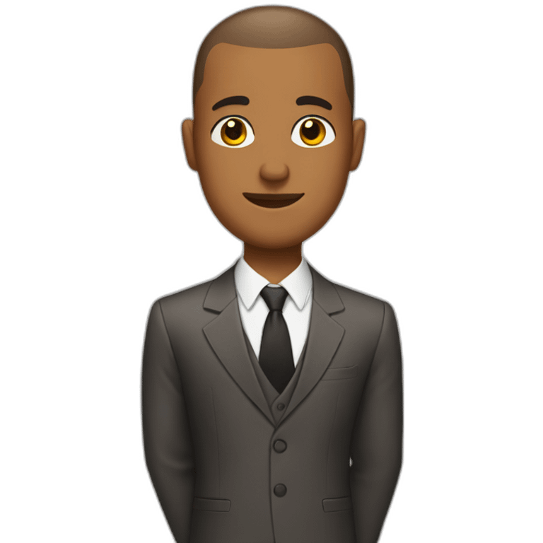 brown guy with buzzcut wearing an expensive suit emoji