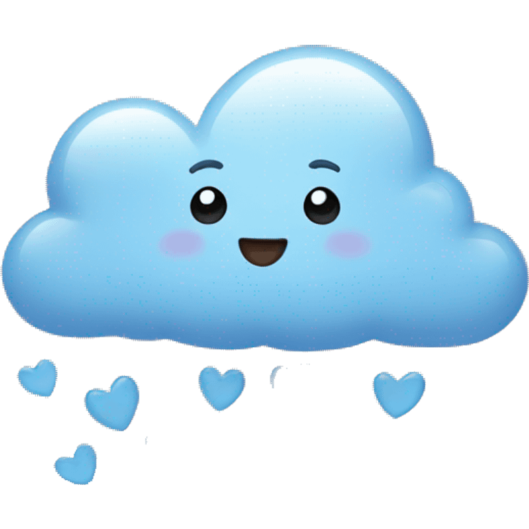 Cloud raining hearts emoji