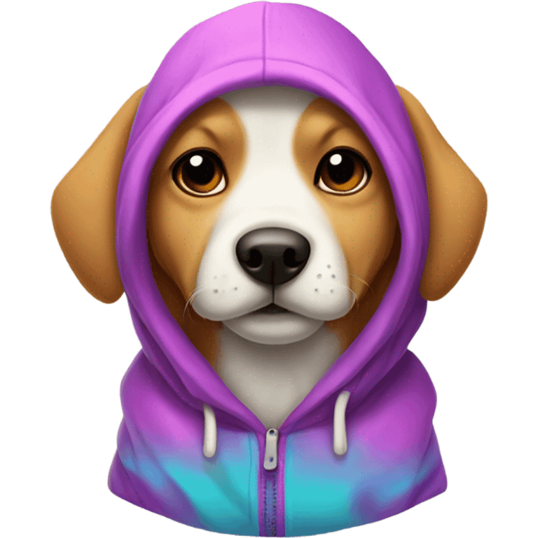 Dog wearing hoodie emoji