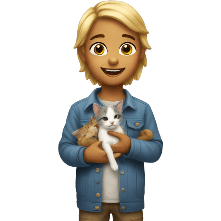 A kid selling kittens emoji