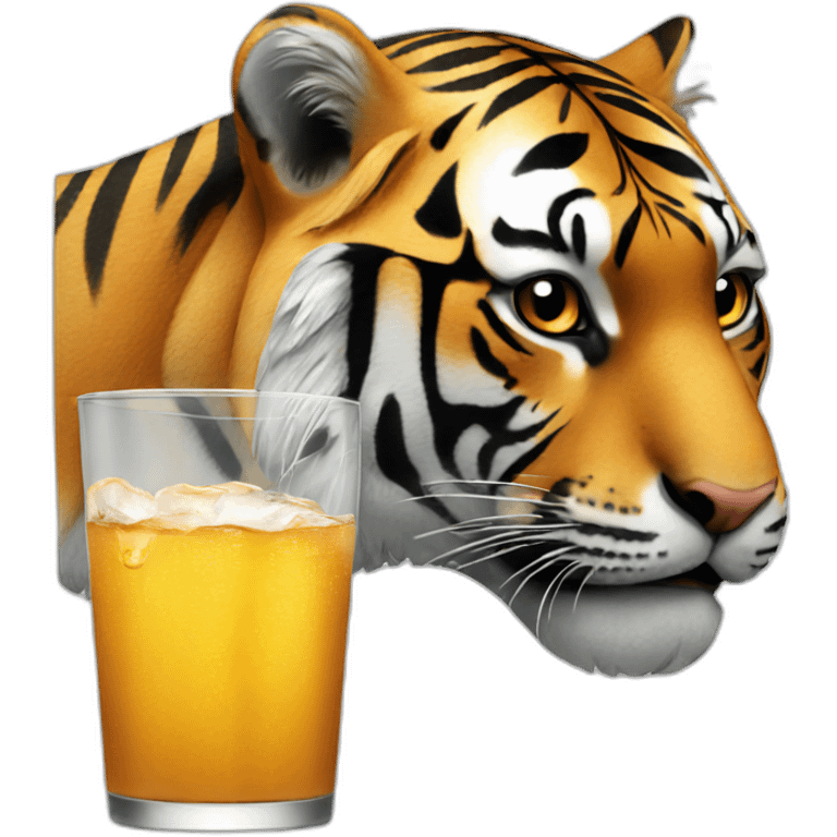 Tiger drinking emoji