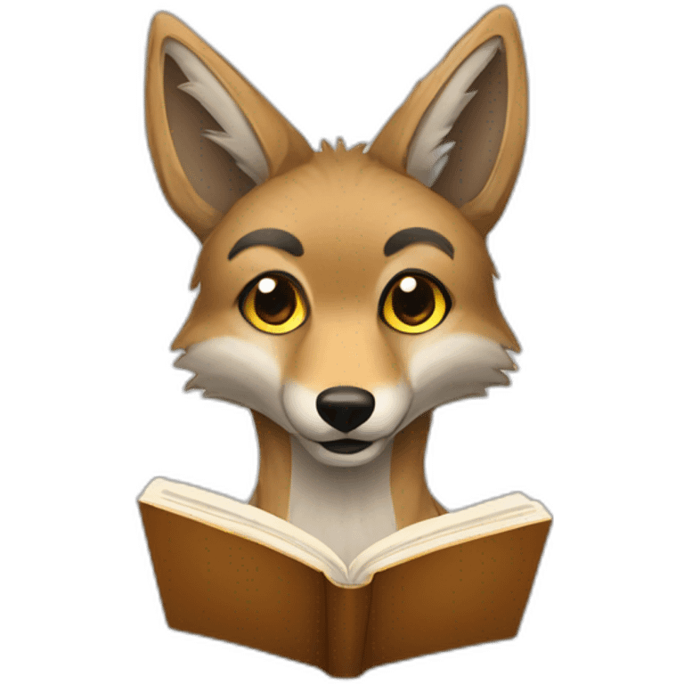 Coyote con libros emoji