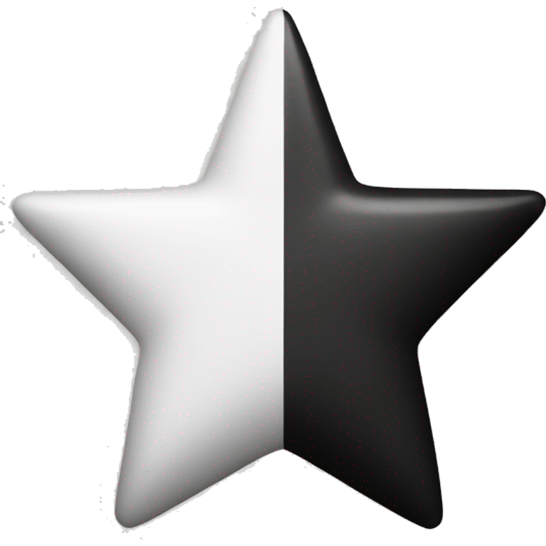 Half black half white star emoji