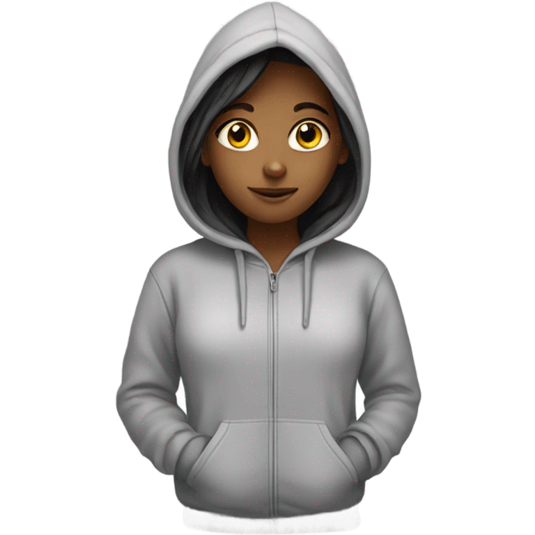 Girl wearing hoodie  emoji