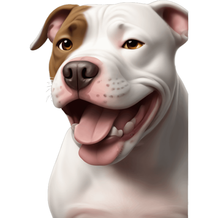 Pitbull sneezing at door emoji