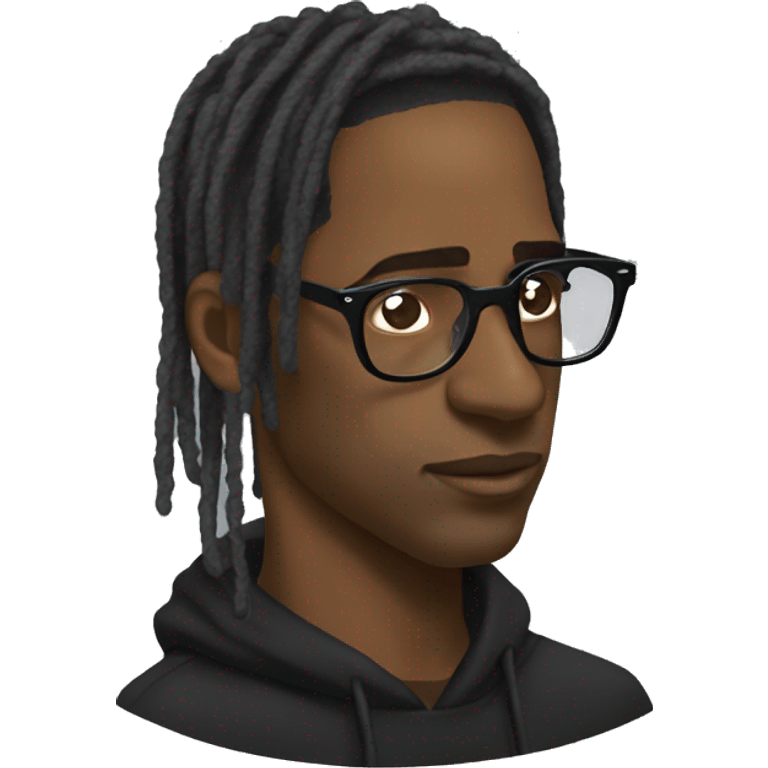 Travis Scott side view wear glasses emoji