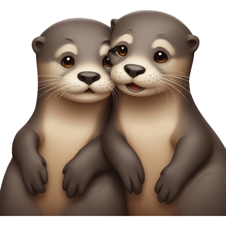 Otters in love emoji