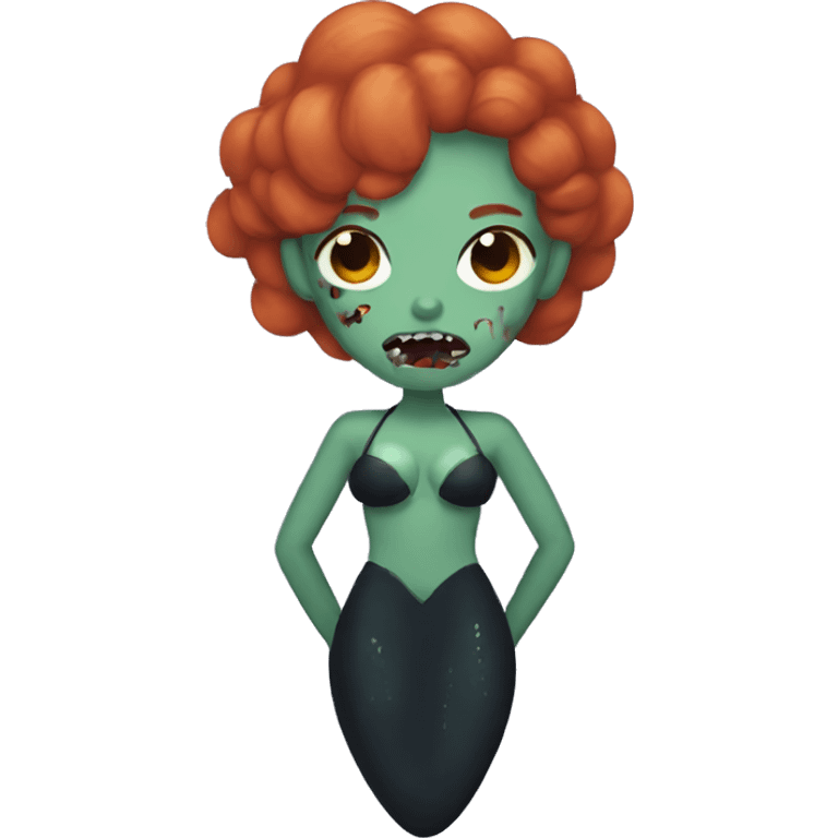 Black, ginger , non binary zombie vampire mermaid in style of apple emoji emoji