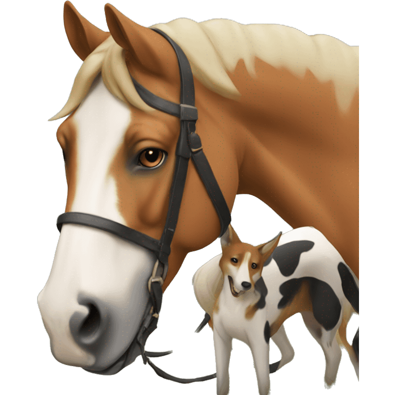 Horse and foxhounds emoji