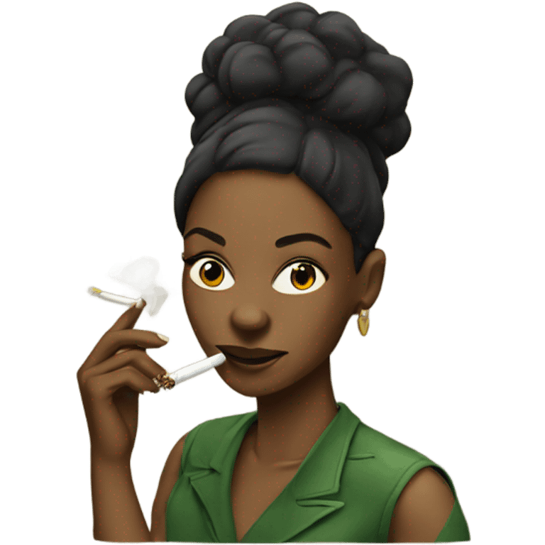 Black women smoking weed emoji