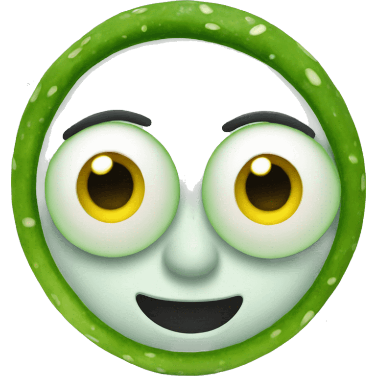 Emoji with cucumber on eyes emoji