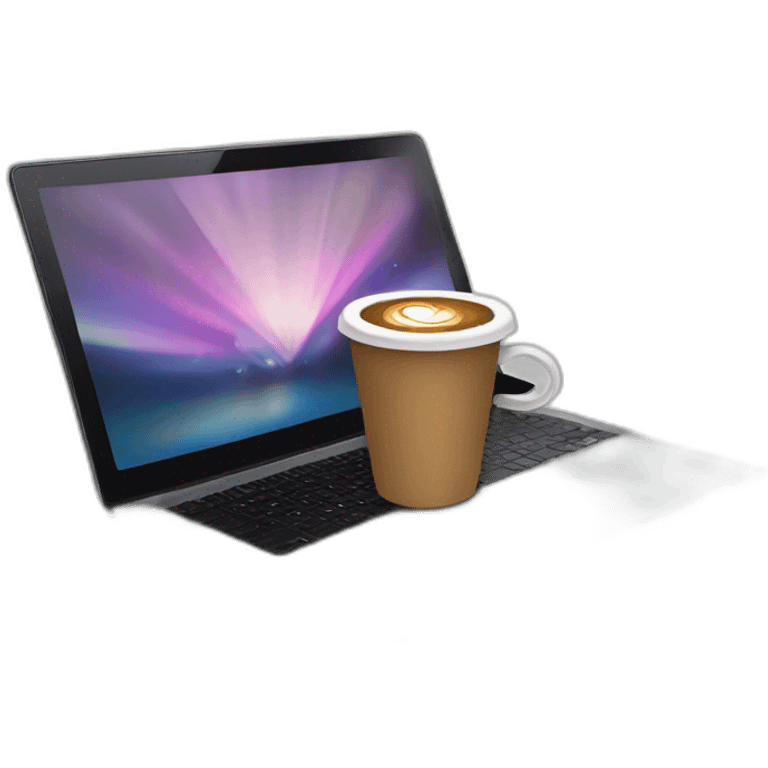 coffee and laptop emoji