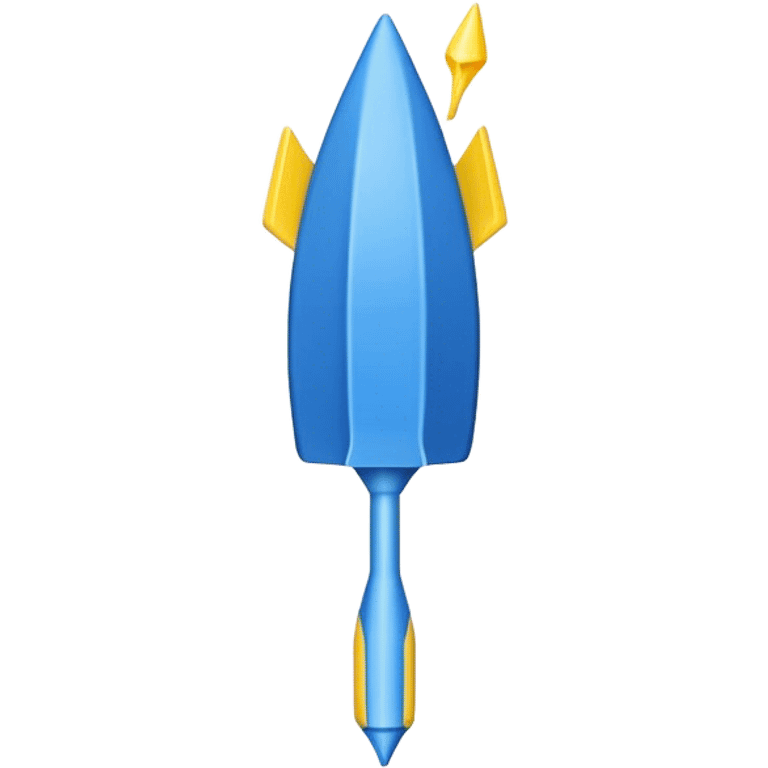 A blue foam dart with yellow on both ends emoji