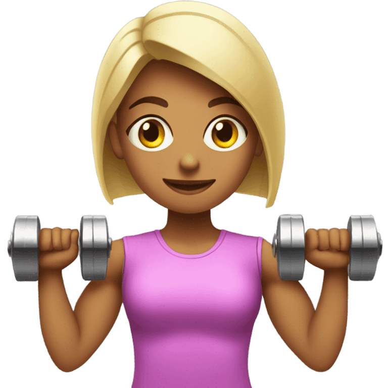 Girl doing dumbbell bicep curls emoji