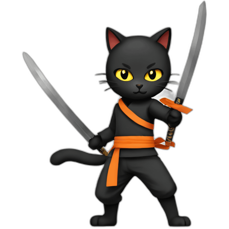 Naruto as a cat ninja with shuriken emoji