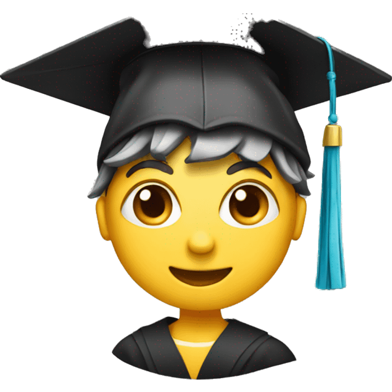 student with graduation hat emoji