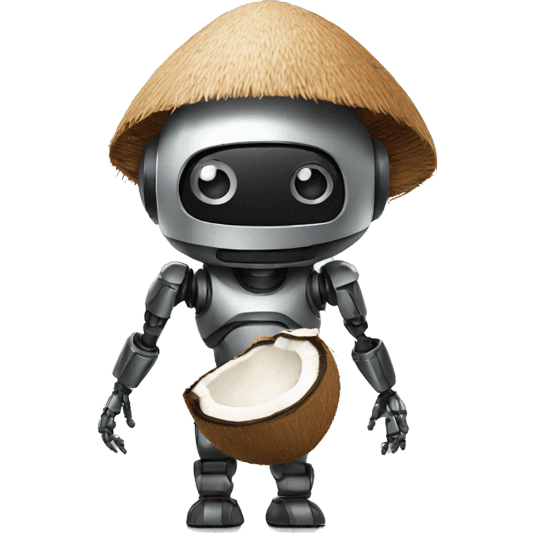 Robot with coconut emoji