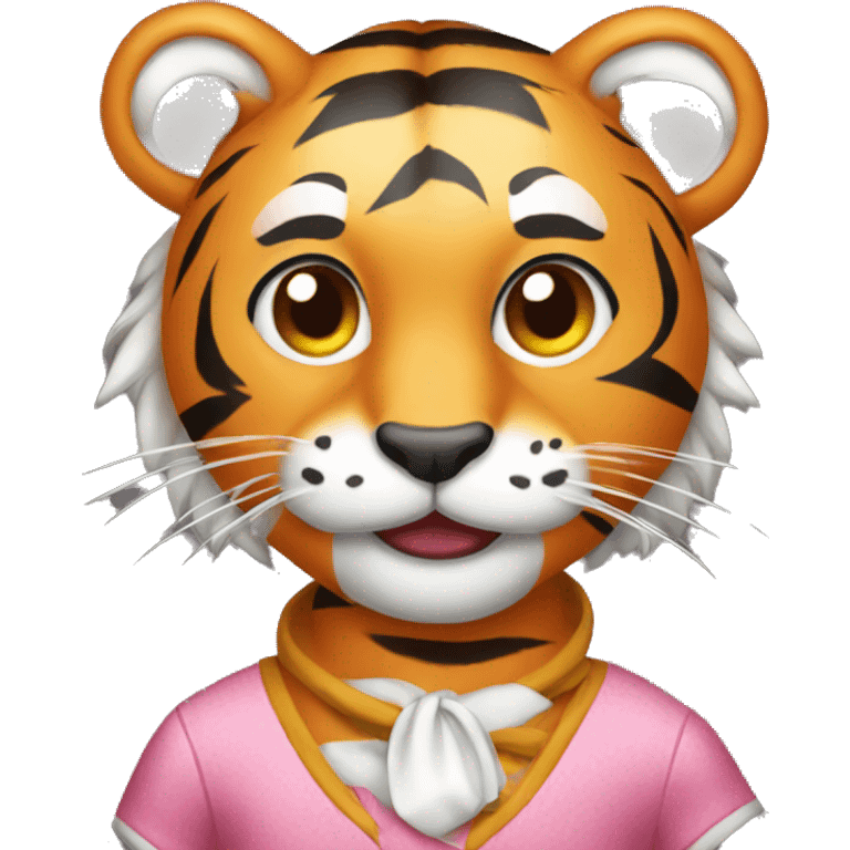 Tiger wearing dress emoji