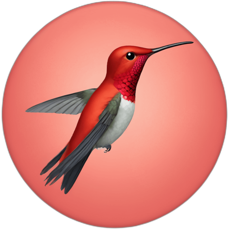 hummingbird red in circle emoji