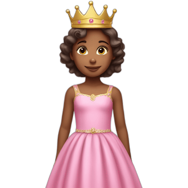  a cute 6 year old girl in a pink dress with a crown. emoji