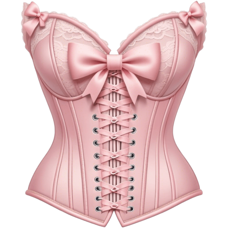 pastel pink lace corset with bows emoji