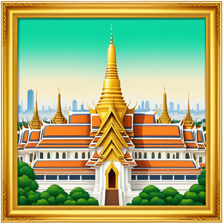 Grand Palace Bangkok Landmark Emoji – Featuring golden spires, Thai architecture, and the Emerald Buddha Temple. emoji