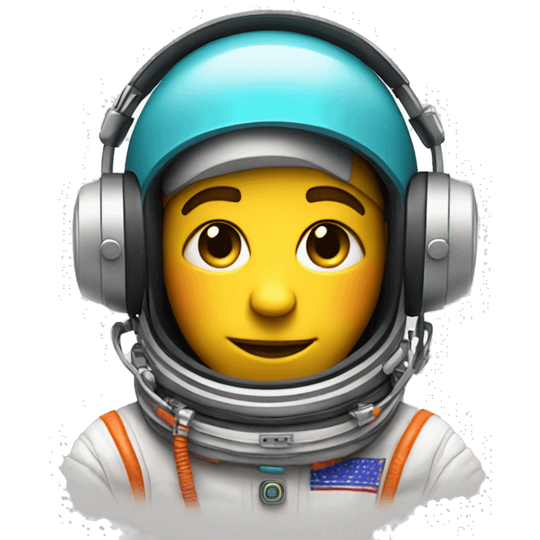 an astronaut dj in headphones in bright coloured helmet emoji