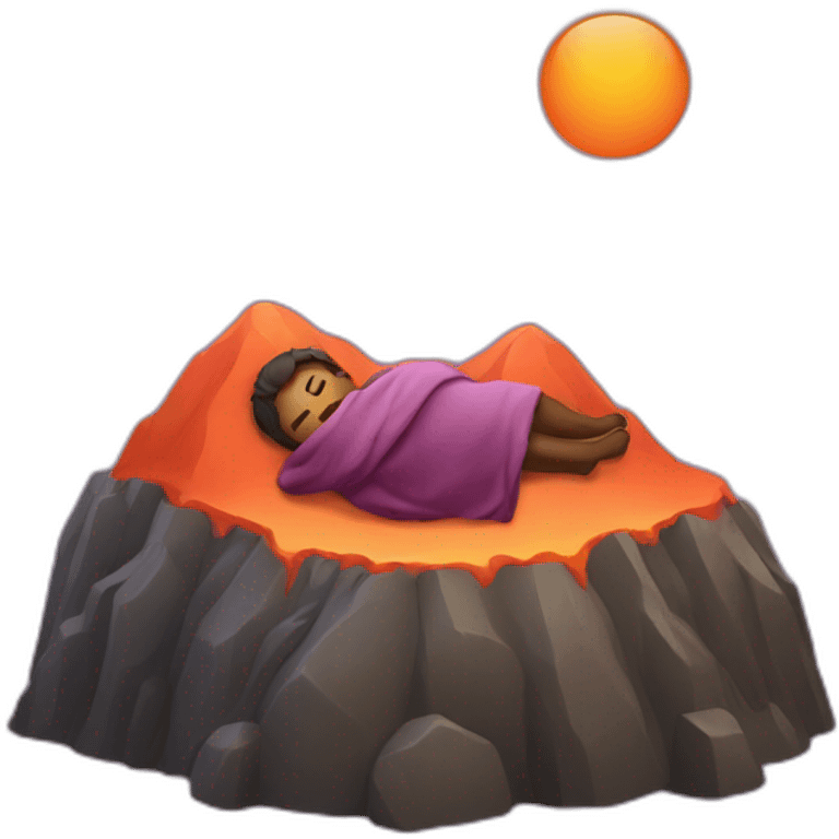 Sleep on volcano emoji