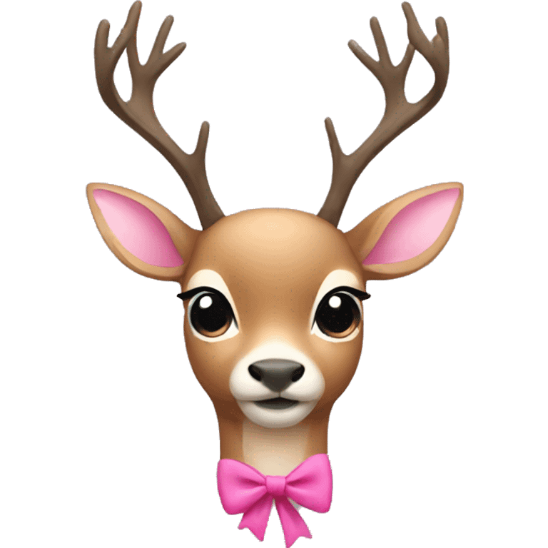 Deer with pink bow emoji