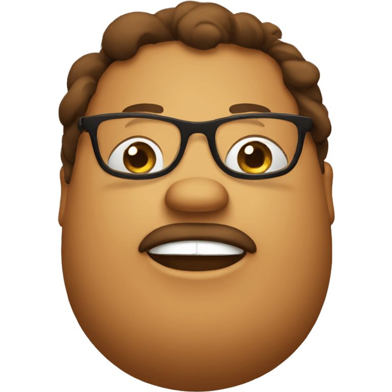 Fat brown with glasses  emoji