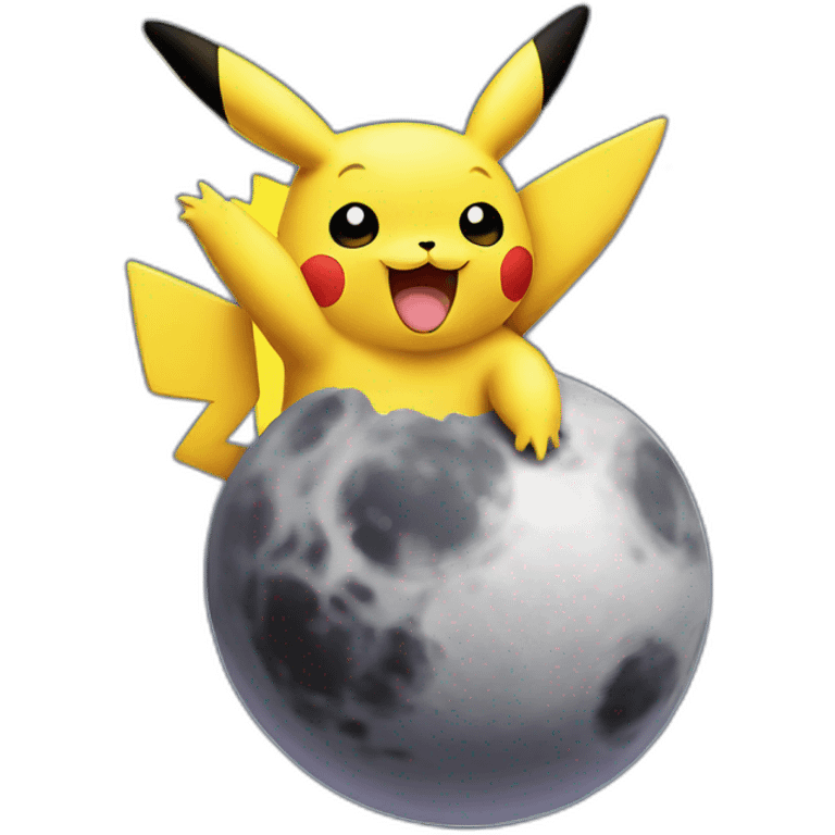 Disco Pikachu on the moon emoji