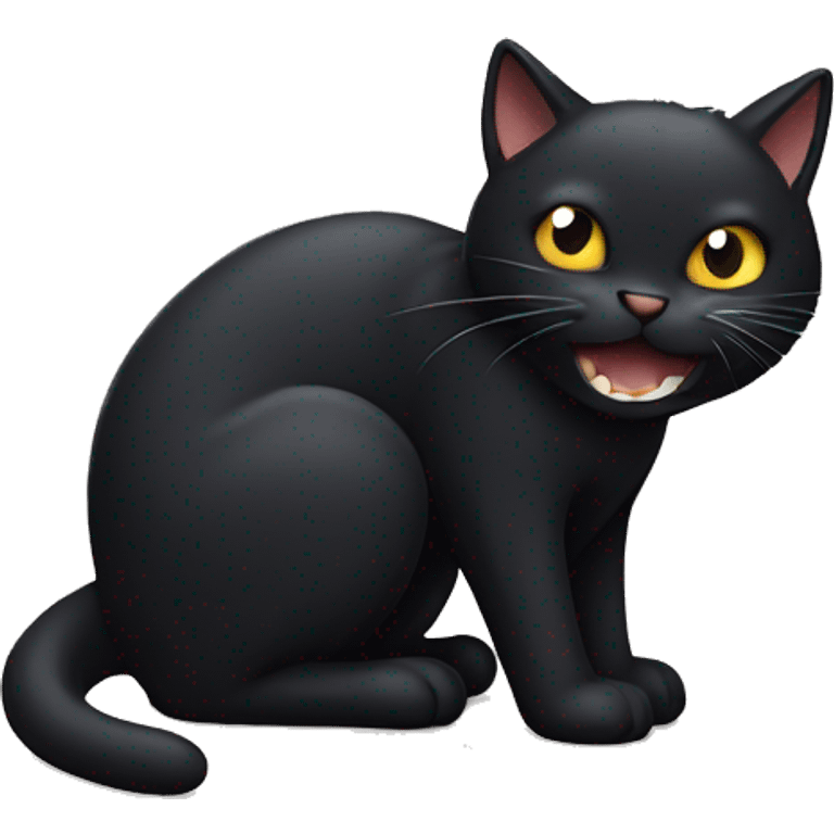 black cat biting its nail emoji