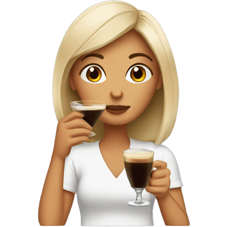 Girl drinking espresso martini emoji