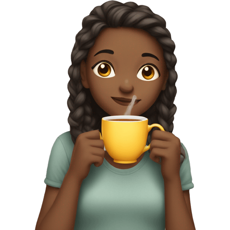 Girl sipping tea emoji