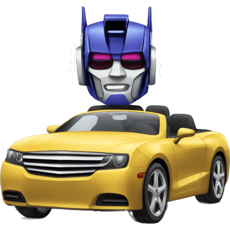 Transformer driving a cabrio emoji