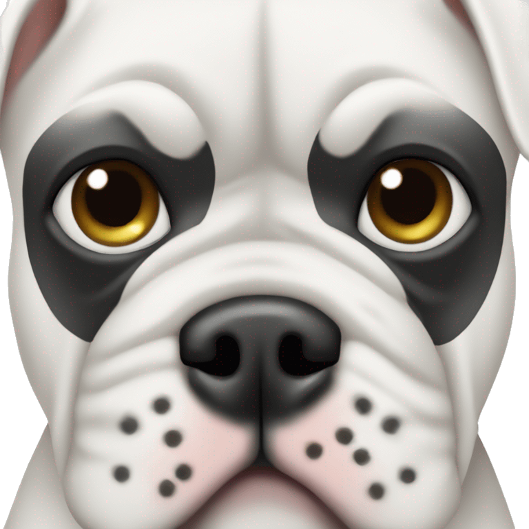 White Bulldog with black eye patch emoji