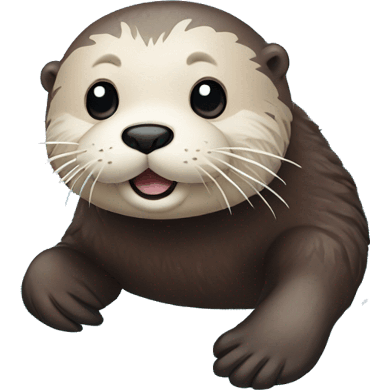 Sea otter floating on ice emoji