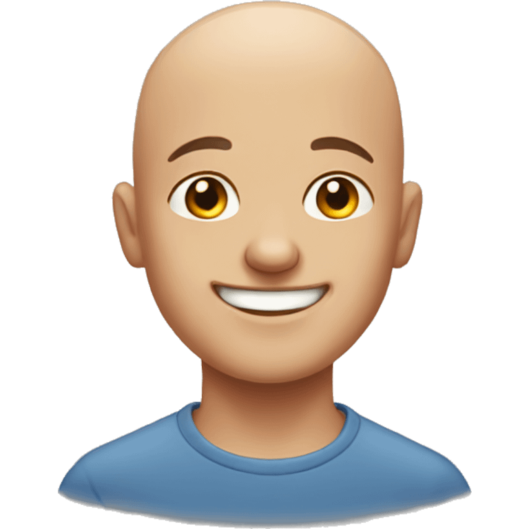 bald boy smiling indoors emoji