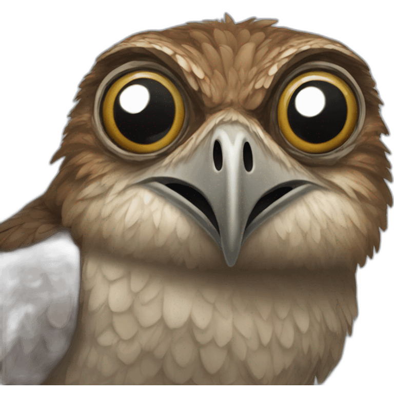 potoo bird with huge eyes emoji